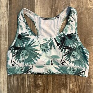 Senita Athletics Sarah Sports Bra - Green Palm Print - Size L